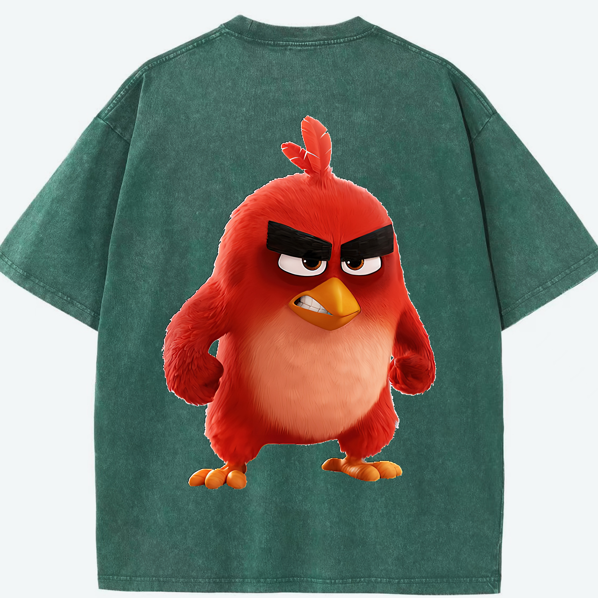 （画像用） Angry Birds アングリーバード 綿100% ヴィンテージ風 半袖Tシャツ（背面プリント）